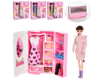 Шкаф для куклы складной YBH195, 33 см, с аксессуарами, BabyToys