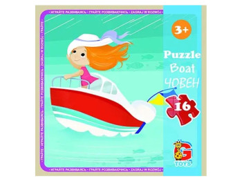 Пазлы картонные Лодка, 16 элементов, G-Toys LT03