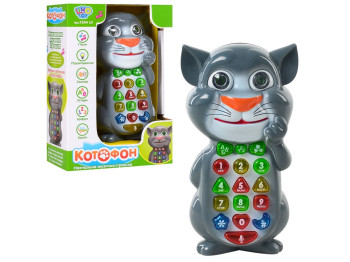 Телефон игрушечный музыкальный Котофон 7344 UI, 20 см, говорит и светится, Limo Toy