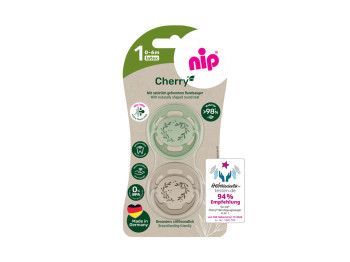 Пустушка кругла Cherry Green, латекс, 0-6 міс, 38875-51, Nip