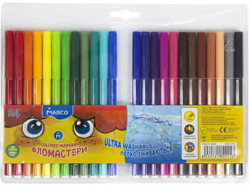 Набір водних фломастерів 24 кольори Super Washable. Marco 1690-24