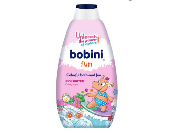 Кольоровий гель для купання Bobini Fun Рожева вода, від 1 року, 500 мл