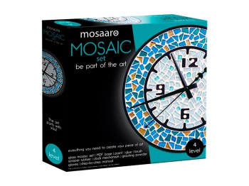 Мозаика стеклянная Часы круглые, диаметр 30 см, выкладка из элементов, Mosaaaro