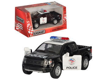 Машинка металлическая инерционная Ford F-150 SVT Raptor Super Crew Police Kinsmart KT5365WP