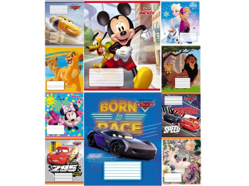 Зошит 12 аркушів, Клітка © Disney, серія Мікс, УФ-лак, Ціна за упаковку 25 шт,