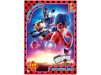 Пазлы картонные Леди Баг и супер Кот, 117 элементов, G-Toys LB1023