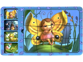 Сортер-пазл деревянный Этапы развития метели 23×16 см, Ubumblesbees