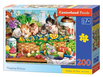 Пазлы Дремлющие котята, 200 элементов, Castorland B-222278