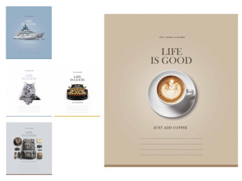 Зошит  36 арк. у клітинку Life is good 036-3670K, ВД-лак, 5 видів (ціна 1 шт), Школярик