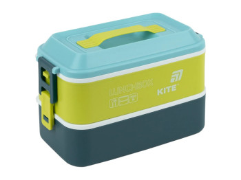 Ланчбокс двойной Kite K25-1184-2, 2000 мл, с ручкой, синий, Kite