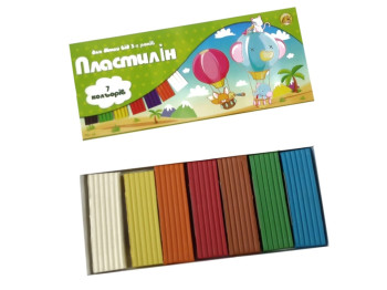 Пластилин 7 цветов, 300 г, в брусках