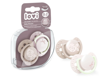 Пустушка силіконова динамічна Baby Shower Girl, 0-2 місяці, 2 шт., 22/900girl, LOVI