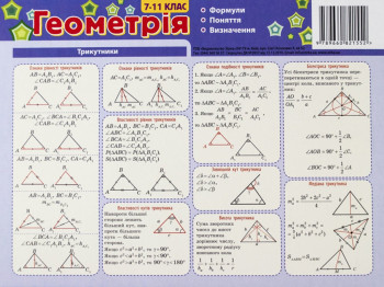 Картонка-підказка "Геометрія", 7–11 класи, Zirka