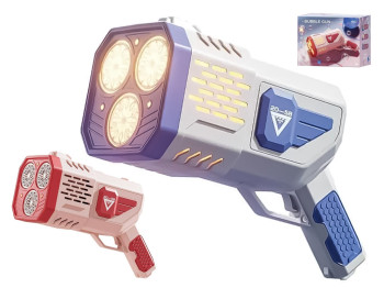 Пістолет для мильних бульбашок Bubble Gun, зі світлом
