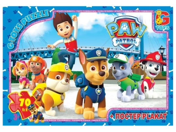 Пазлы картонные Paw Patrol, 70 элементов, G-Toys