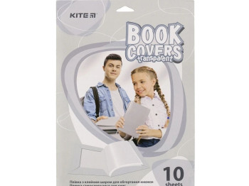 Плівка самоклеюча для книг 50х36 см, 10 шт, прозора, Kite