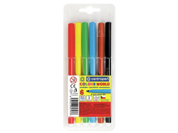 Фломастеры 6 цветов. Centropen 7550/06 ТП