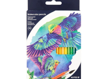 Карандаши цветные акварельные Птицы 36 шт, Kite
