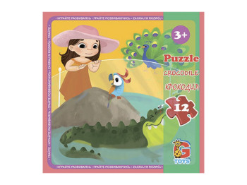 Пазлы картонные Зоопарк, 12 элементов, G-Toys LZ01
