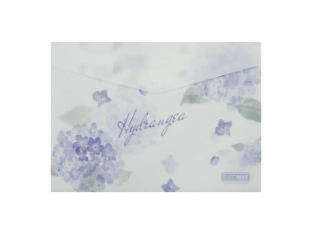 Папка-конверт на кнопці з дизайном Hydrangea, A4, пластик 180 мкм