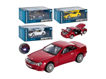 Машинка металева Mercedes-Benz SL 500, 1:32, інерційна, звук, світло, 4 кольори