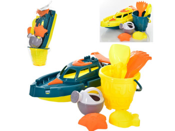 Набор для песочницы с катером 8295-15C, 43 см, с формочками, BabyToys