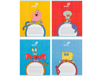 Тетрадь в косу линию PetsongeBob SquarePants Kite SB26, 12 листов, микс видов, цена за 1шт