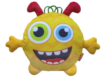 Мягкая игрушка монстрик желтый, текстильная игрушка-подушка с ручками, Macik