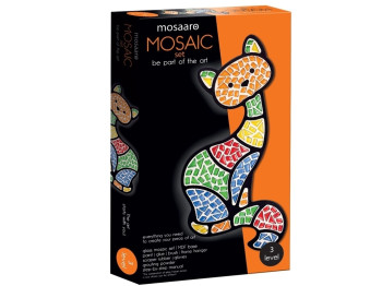 Мозаїка скляна Кіт, викладання з елементів, Mosaaaro