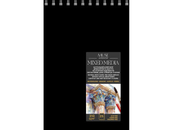 Блок для смешанных техник рисования на пружине A5 PB-SC-025-345, 25 л., 310 г/м2, Школярик