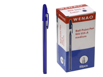Ручка шариковая синяя Wenao 555-P, 0,7 мм (цена за 1шт)