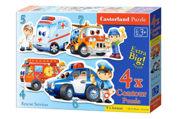 Пазлы Спасательные службы, 4,5,6 и 7 элементов, Castorland