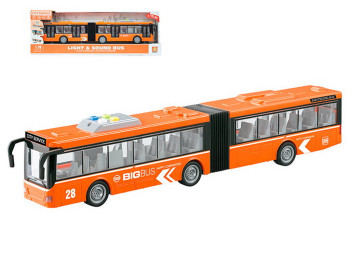 Игрушечный двухсекционный автобус City Service, 43 см, свет и звук, резиновые колеса