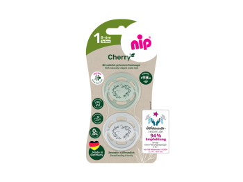 Пустушки круглі Cherry, латекс, розмір 1, 0-6 міс., 2 шт., MSB-91032-52, Nip
