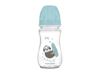 Пляшка з широким отвором антиколікова Easystart - Toys 240 мл синя машина. Canpol Babies 35/221_blu
