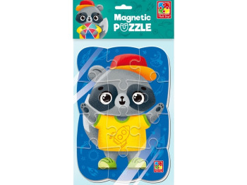 Пазлы мягкие магнитные А5, Малыш сможет Енот, Vladi Toys