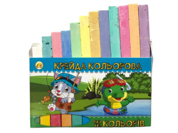 Крейда кольорова прямокутна, 12 кольорів