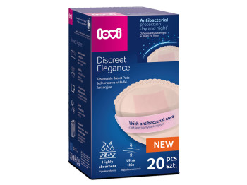 Лактаційні антибактеріальні прокладки Discreet Elegance 20 шт. бежеві. LOVI 19/610new
