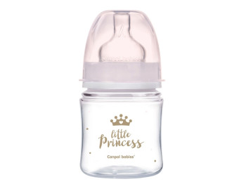Пляшка антиколікова з широким отвором 120 мл PP Easystart Royal baby рожева. Canpol Babies 35/233_pi