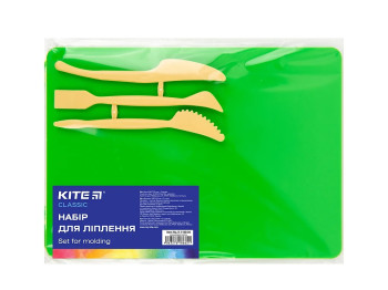 Набір для ліплення зелена Classic, Дощечка 18х25 см, 3 стеки, Kite