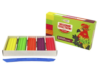 Пластилін восковий флуоресцентний, 5 кольорів, Гамма 331055/Cr