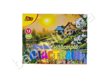 Пластилін, 12 кольорів, 300 гр, Країна майстрів