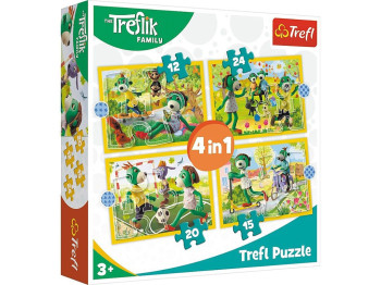 Пазли 4в1 Трефлики граються разом, Сім'я Трефликів, Trefl