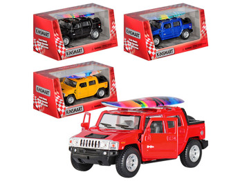 Машинка інерційна металева Hummer H2 Surfboard 2005, 12,5 см, відчиняються двері, Kinsmart