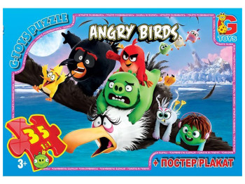Пазлы картонные Angry Birds, 35 элементов, G-Toys B001031