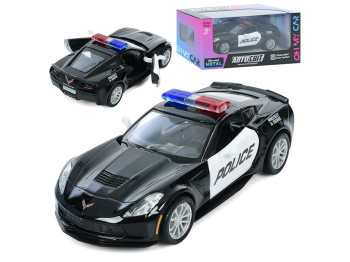 Машинка Chevrolet металлическая инерционная AutoМир AS-3135, Corvette, открывается дверь