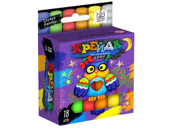Мел для рисования на асфальте тонкий 18 шт, Danko Toys Уценка