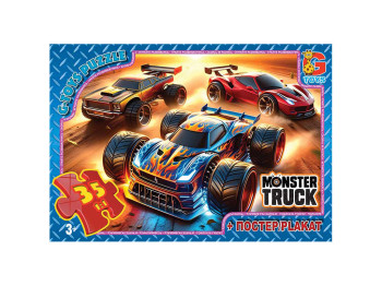 Пазлы картонные Monster Truck, 35 элементов, G-Toys MT180