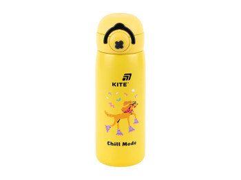 Термос з кнопкою Kite K25-1221-2 430 мл жовтий, з поїльником, Kite