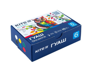 Гуашь Classic 6 цветов, 20 мл, Kite